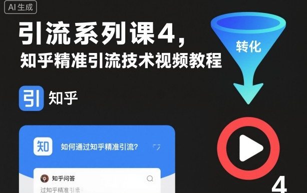 引流系列课4,知乎精准引流技术视频教程