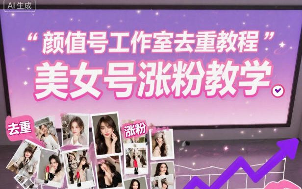 颜值号工作室去重教程,美女号涨粉教学
