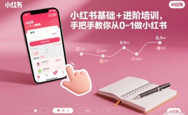 小红书基础+进阶培训,手把手教你从0-1做小红书