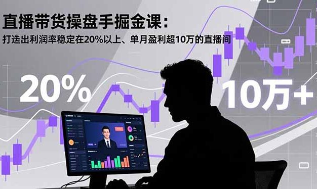 直播带货操盘手掘金课:打造出利润率稳定在20%以上、单月盈利超10万的直播间