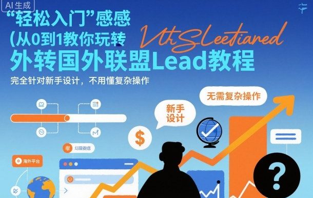 国外联盟賺美刀项目,从0到1教你玩转国外联盟Lead教程,纯新手可操作性100%