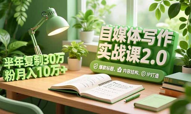 自媒体写作实战课2.0,爆款标题、内容结构、IP打造,半年复制30万粉月入10万+