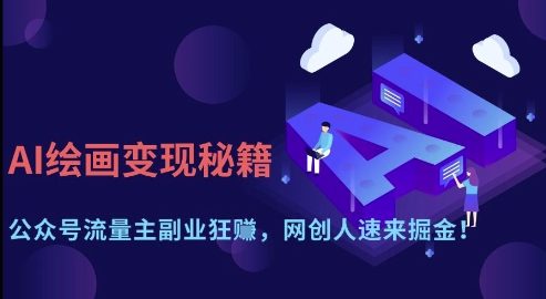 AI绘画变现秘籍:公众号流量主副业狂挣,网创人速来掘金【揭秘】