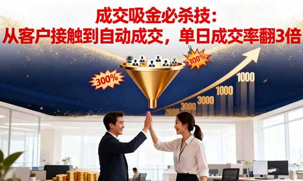 吸金成交营销必杀技:从客户接触到自动成交,单日成交率翻3倍