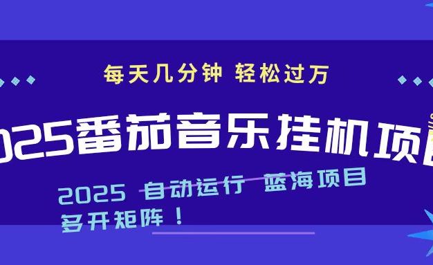 2025最新挂机番茄音乐项目,每天几分钟,日入1000+