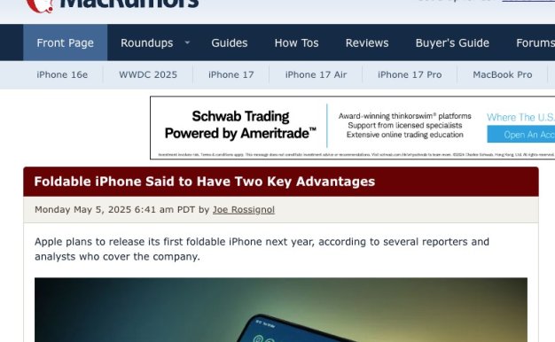 消息称苹果折叠iPhone计划明年亮相 屏幕和铰链或为优势