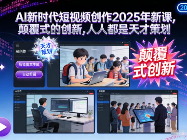 AI新时代短视频创作2025年新课,颠覆式的创新,人人都是天才策划