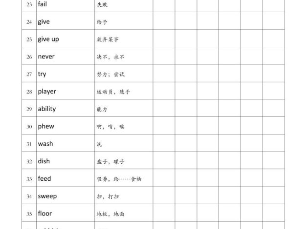 四年级英语外研版艾宾浩斯背诵-四上英语