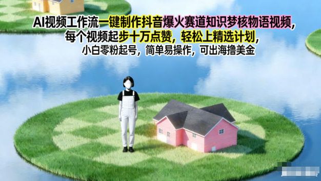AI视频工作流一键制作抖音爆火赛道知识梦核物语视频,每个视频起步10W点赞,轻松上精选计划