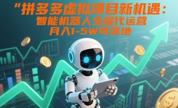 拼多多虚拟项目新机遇：智能机器人全程代运营，月入1-5W可落地【揭秘】