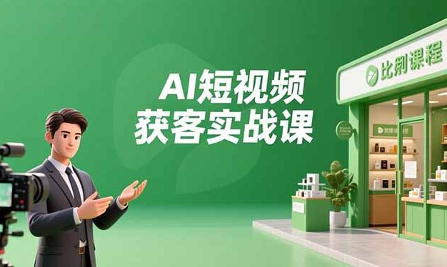 AI短视频获客实战课,数字人创作、实体行业应用、精准引流,30天获取客源月入6万+