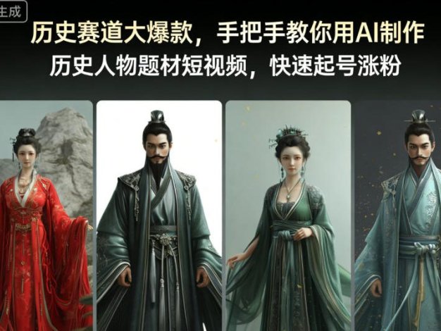 历史赛道大爆款,手把手教你用AI制作历史人物题材短视频,快速起号涨粉