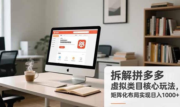 拆解拼多多虚拟类目核心玩法，矩阵化布局实现日入1000+